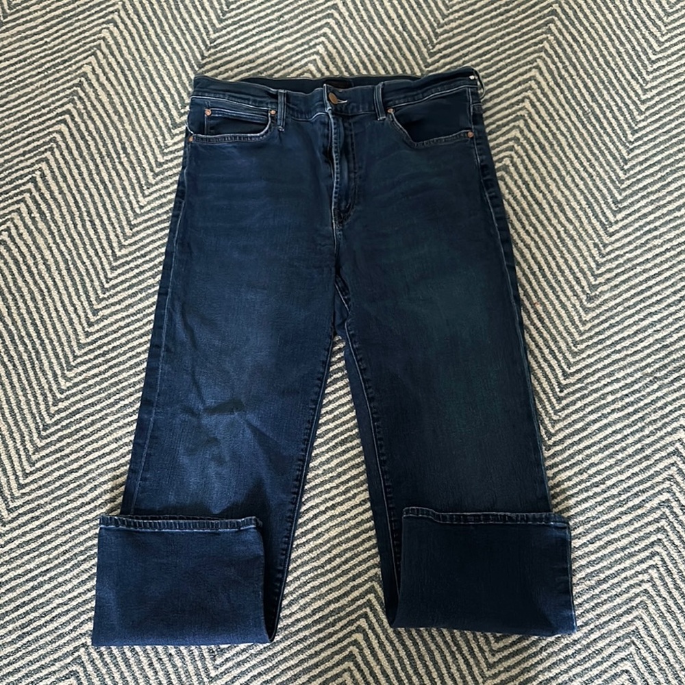 MOTHER Blue Straight Jeans Dark Wash